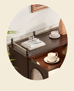 Elegant Solid Wood Cherry Sideboard with Glass Doors and Drawers - Stylish Storage for Living Room or Dining Room halmh-5299