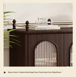 Elegant Solid Wood Cherry Sideboard with Glass Doors and Drawers - Stylish Storage for Living Room or Dining Room halmh-5299