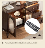 Elegant Solid Wood Cherry Sideboard with Glass Doors and Drawers - Stylish Storage for Living Room or Dining Room halmh-5299