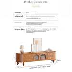 Elegant Solid Wood TV Stand with Glass Doors - Stylish Multi-Layer Storage Unit for Living Room Decor halmh-5301