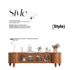 Elegant Solid Wood TV Stand with Glass Doors - Modern Multi-Layer Design for Stylish Living Rooms halmh-5302