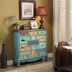 Stylish Oak Cabinet with Colorful Drawers for Living Room Storage Solutions halmh-5303