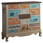 Stylish Oak Cabinet with Colorful Drawers for Living Room Storage Solutions halmh-5303