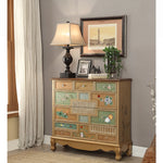 Stylish Oak Cabinet with Colorful Drawers for Living Room Storage Solutions halmh-5303