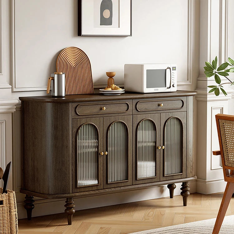 Elegant Solid Wood Sideboard with Glass Doors – Modern Storage Solution for Home Décor halmh-5304