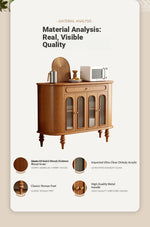 Elegant Solid Wood Sideboard with Glass Doors – Modern Storage Solution for Home Décor halmh-5304