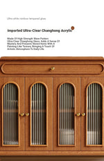 Elegant Solid Wood Sideboard with Glass Doors – Modern Storage Solution for Home Décor halmh-5304
