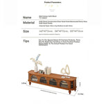Solid Wood TV Stand with Multi-Layer Board and Glass Doors - Elegant Storage Solution for Living Room Décor halmh-5305