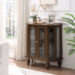 Elegant Solid Wood Entryway Cabinet with Glass Doors – Perfect Storage Solution for Home Decor halmh-5306