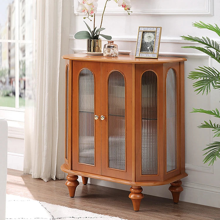 Elegant Solid Wood Entryway Cabinet with Glass Doors – Perfect Storage Solution for Home Decor halmh-5306