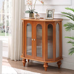 Elegant Solid Wood Entryway Cabinet with Glass Doors – Perfect Storage Solution for Home Decor halmh-5306