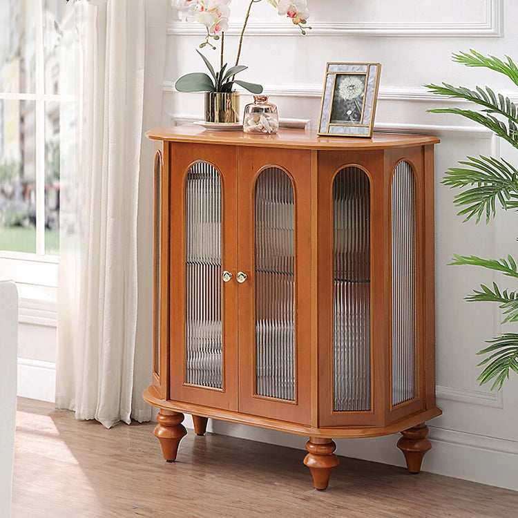 Elegant Solid Wood Entryway Cabinet with Glass Doors – Perfect Storage Solution for Home Decor halmh-5306