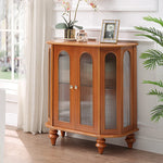 Elegant Solid Wood Entryway Cabinet with Glass Doors – Perfect Storage Solution for Home Decor halmh-5306