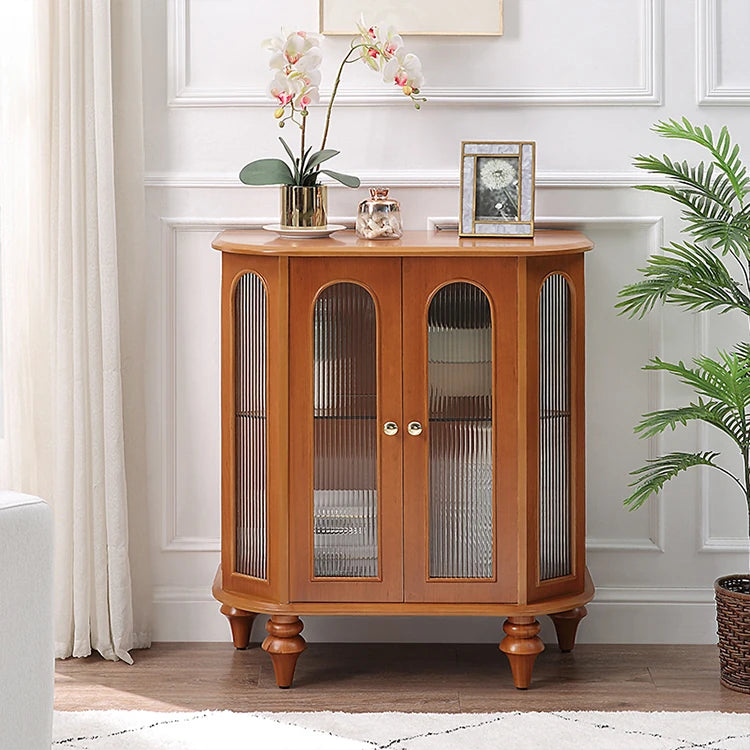 Elegant Solid Wood Entryway Cabinet with Glass Doors – Perfect Storage Solution for Home Decor halmh-5306