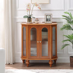Elegant Solid Wood Entryway Cabinet with Glass Doors – Perfect Storage Solution for Home Decor halmh-5306