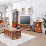 Elegant Solid Wood Entryway Cabinet with Glass Doors – Perfect Storage Solution for Home Decor halmh-5306