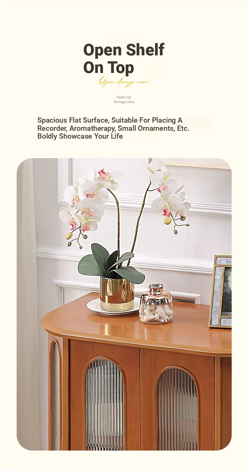 Elegant Solid Wood Entryway Cabinet with Glass Doors – Perfect Storage Solution for Home Decor halmh-5306