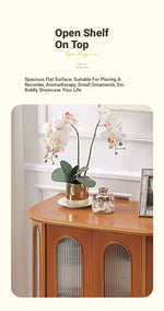 Elegant Solid Wood Entryway Cabinet with Glass Doors – Perfect Storage Solution for Home Decor halmh-5306