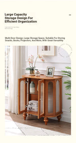 Elegant Solid Wood Entryway Cabinet with Glass Doors – Perfect Storage Solution for Home Decor halmh-5306