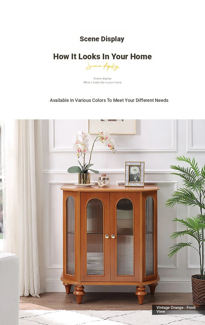 Elegant Solid Wood Entryway Cabinet with Glass Doors – Perfect Storage Solution for Home Decor halmh-5306