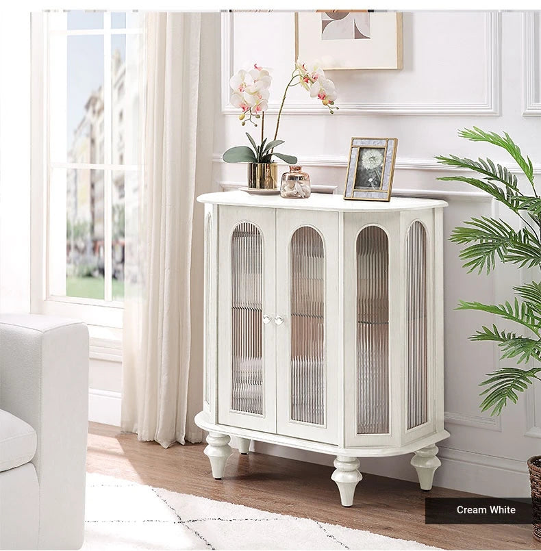 Elegant Solid Wood Entryway Cabinet with Glass Doors – Perfect Storage Solution for Home Decor halmh-5306