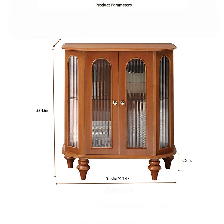 Elegant Solid Wood Entryway Cabinet with Glass Doors – Perfect Storage Solution for Home Decor halmh-5306