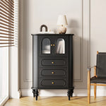 Stylish Solid Wood Entryway Cabinet with Glass Doors and Elegant Design – Perfect Storage Solution for Your Home halmh-5307