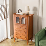 Stylish Solid Wood Entryway Cabinet with Glass Doors and Elegant Design – Perfect Storage Solution for Your Home halmh-5307