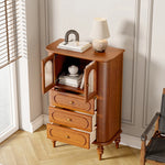 Stylish Solid Wood Entryway Cabinet with Glass Doors and Elegant Design – Perfect Storage Solution for Your Home halmh-5307
