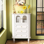 Stylish Solid Wood Entryway Cabinet with Glass Doors and Elegant Design – Perfect Storage Solution for Your Home halmh-5307