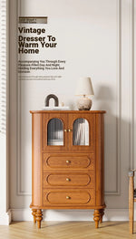 Stylish Solid Wood Entryway Cabinet with Glass Doors and Elegant Design – Perfect Storage Solution for Your Home halmh-5307