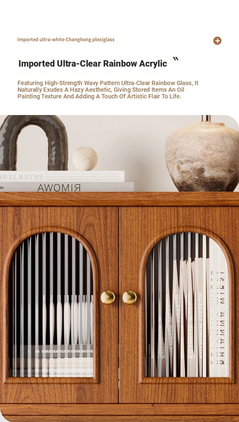 Stylish Solid Wood Entryway Cabinet with Glass Doors and Elegant Design – Perfect Storage Solution for Your Home halmh-5307