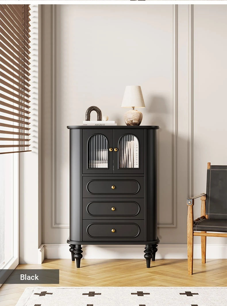 Stylish Solid Wood Entryway Cabinet with Glass Doors and Elegant Design – Perfect Storage Solution for Your Home halmh-5307