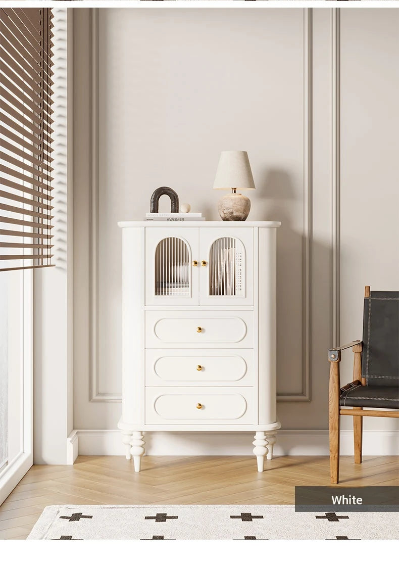 Stylish Solid Wood Entryway Cabinet with Glass Doors and Elegant Design – Perfect Storage Solution for Your Home halmh-5307