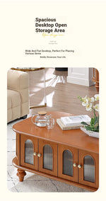 Elegant Solid Wood Coffee Table with Multi-Layer Board and Glass Design – Stylish Living Room Furniture Solution halmh-5308