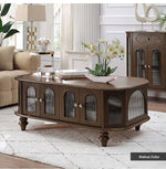 Elegant Solid Wood Coffee Table with Multi-Layer Board and Glass Design – Stylish Living Room Furniture Solution halmh-5308