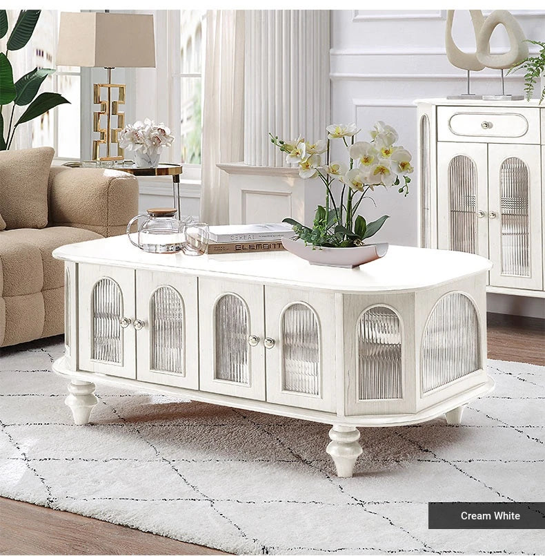 Elegant Solid Wood Coffee Table with Multi-Layer Board and Glass Design – Stylish Living Room Furniture Solution halmh-5308