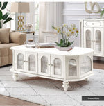 Elegant Solid Wood Coffee Table with Multi-Layer Board and Glass Design – Stylish Living Room Furniture Solution halmh-5308