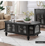 Elegant Solid Wood Coffee Table with Multi-Layer Board and Glass Design – Stylish Living Room Furniture Solution halmh-5308