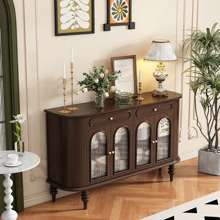 Elegant Solid Wood Sideboard with Glass Doors – Stylish Storage Solution for Modern Homes halmh-5309