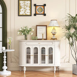 Elegant Solid Wood Sideboard with Glass Doors – Stylish Storage Solution for Modern Homes halmh-5309