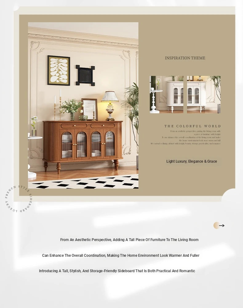 Elegant Solid Wood Sideboard with Glass Doors – Stylish Storage Solution for Modern Homes halmh-5309