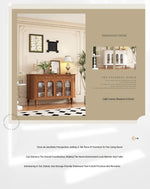 Elegant Solid Wood Sideboard with Glass Doors – Stylish Storage Solution for Modern Homes halmh-5309