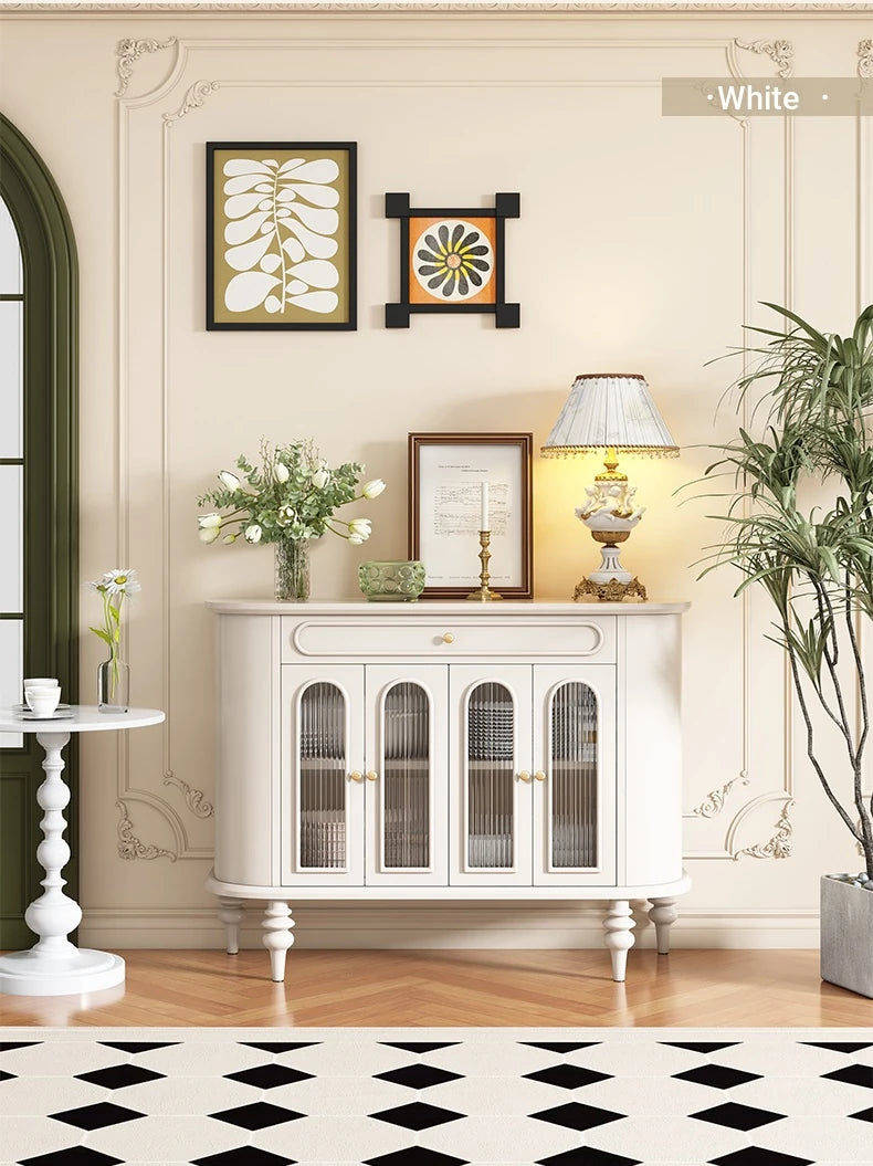 Elegant Solid Wood Sideboard with Glass Doors – Stylish Storage Solution for Modern Homes halmh-5309