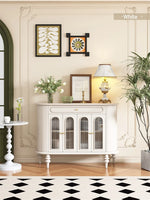 Elegant Solid Wood Sideboard with Glass Doors – Stylish Storage Solution for Modern Homes halmh-5309