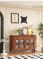 Elegant Solid Wood Sideboard with Glass Doors – Stylish Storage Solution for Modern Homes halmh-5309