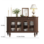 Elegant Solid Wood Sideboard with Glass Doors – Stylish Storage Solution for Modern Homes halmh-5309