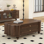 Stylish Black Walnut Wood Coffee Table with Elegant Design and Storage Drawers halmh-5310