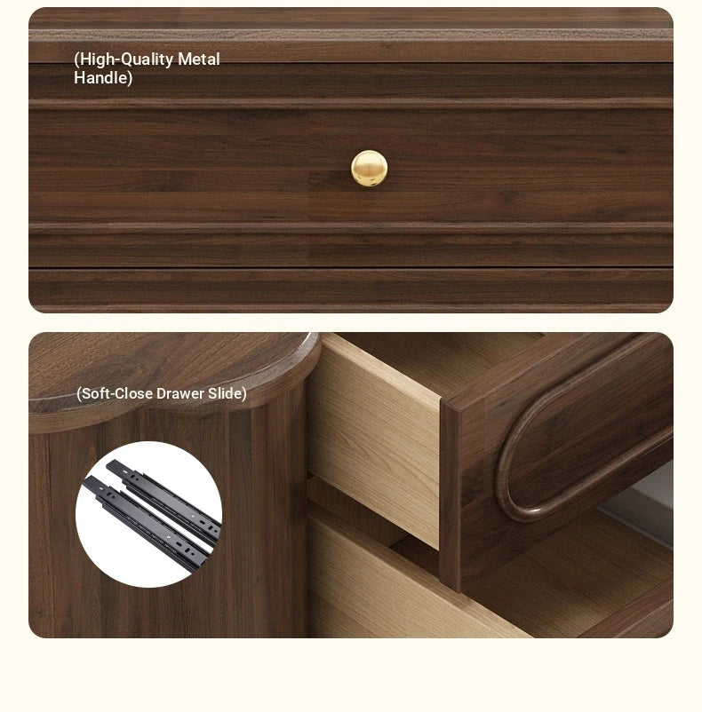 Stylish Black Walnut Wood Coffee Table with Elegant Design and Storage Drawers halmh-5310
