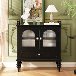 Elegant Solid Wood Sideboard with Multi-layer Glass Design - Perfect for Stylish Storage Solutions halmh-5313